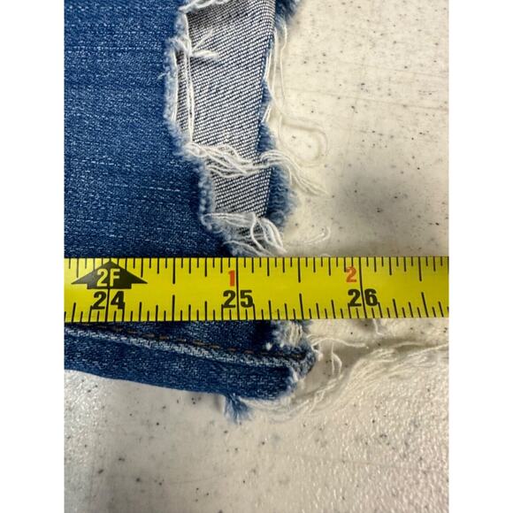 Madewell Jeans Womens 27 Blue Cali Demi Boot Cropped Button Fly Distressed B14 - Picture 7 of 7